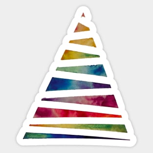 Rainbow stripey christmas tree Sticker